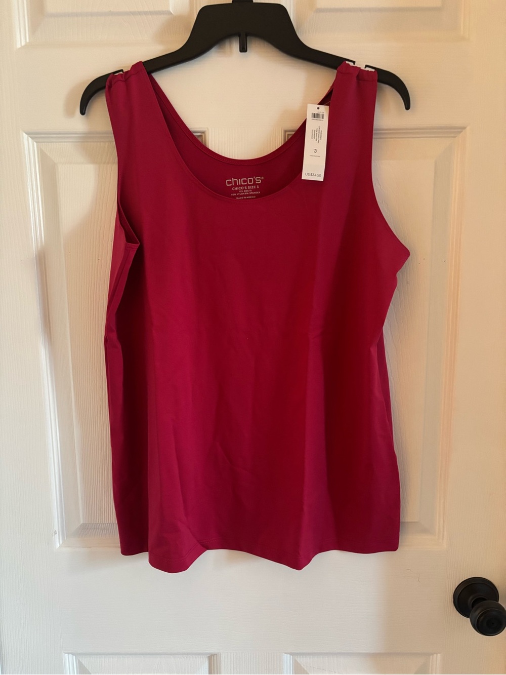 New Chico’s Raspberry Microfiber Tank Size  3 (16/18-XL) - Picture 5 of 7